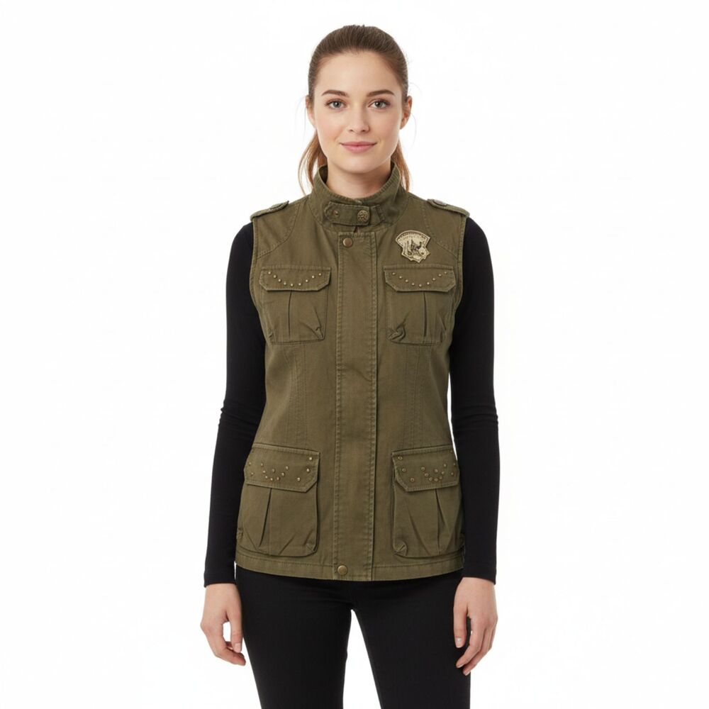 Mrs. Pepper Sleeveless Cotton Cargo Vest